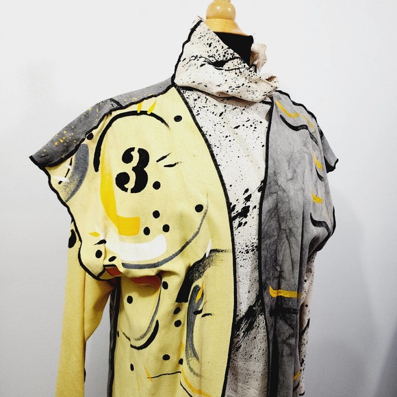 Vintage 90s Christine Gentry Hand painted Knit Mock Neck Top & Vest Set Size M - Picture 7 of 14